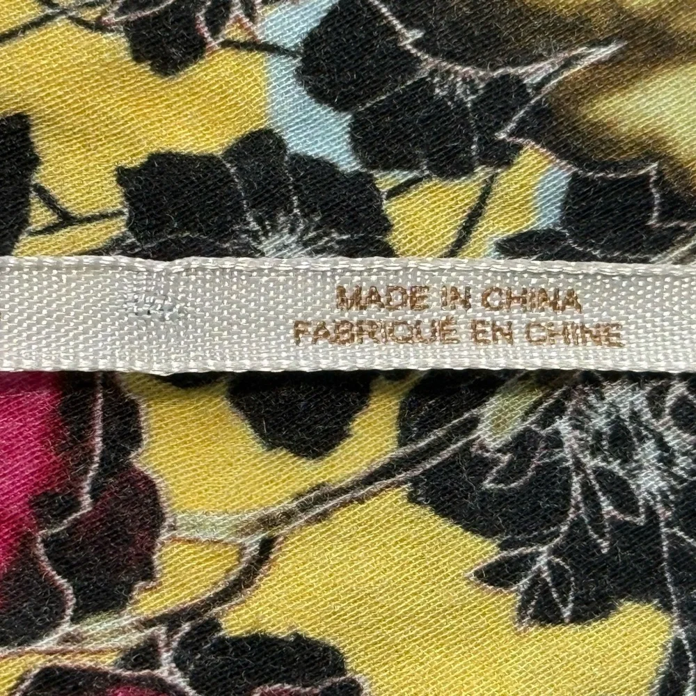 Free‎ People Yellow Floral Tie Front Crop Top Size S